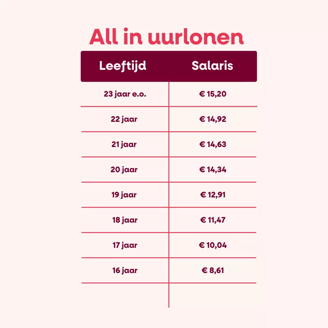 Bijbaan bij Albron all-in lonen